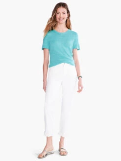 Crew Neck Short Sleeve Sweater Tee AQUA -Varley Shop S231101AQUPRODUCT 04