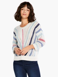 Crochet Angles Sweater BLUE MULTI