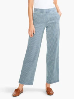 Railroad Stripe Wide-Leg Pant BLUE MULTI