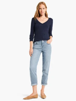 Perfect Knit Rib Long Sleeve V Neck DARK INDIGO -Varley Shop W231032DIDPRODUCT 04