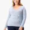Perfect Knit Rib Long Sleeve V Neck -Varley Shop W231032WBGCPRODUCT 01