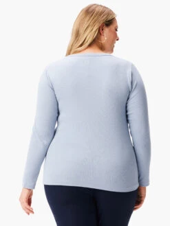 Perfect Knit Rib Long Sleeve V Neck -Varley Shop W231032WBGCPRODUCT 03