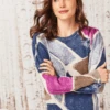 Printed Tiles Femme Sleeve Sweater BLUE MULTI -Varley Shop W231176BLMPRODUCT 01A