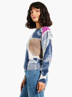 Printed Tiles Femme Sleeve Sweater BLUE MULTI -Varley Shop W231176BLTPRODUCT 02