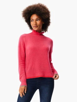 Ruffled Up Cashmere Turtleneck Sweater PINK MULTI 8 Ruffled Up Cashmere Turtleneck Sweater PINK MULTI -Varley Shop W231192RPKMPRODUCT 01