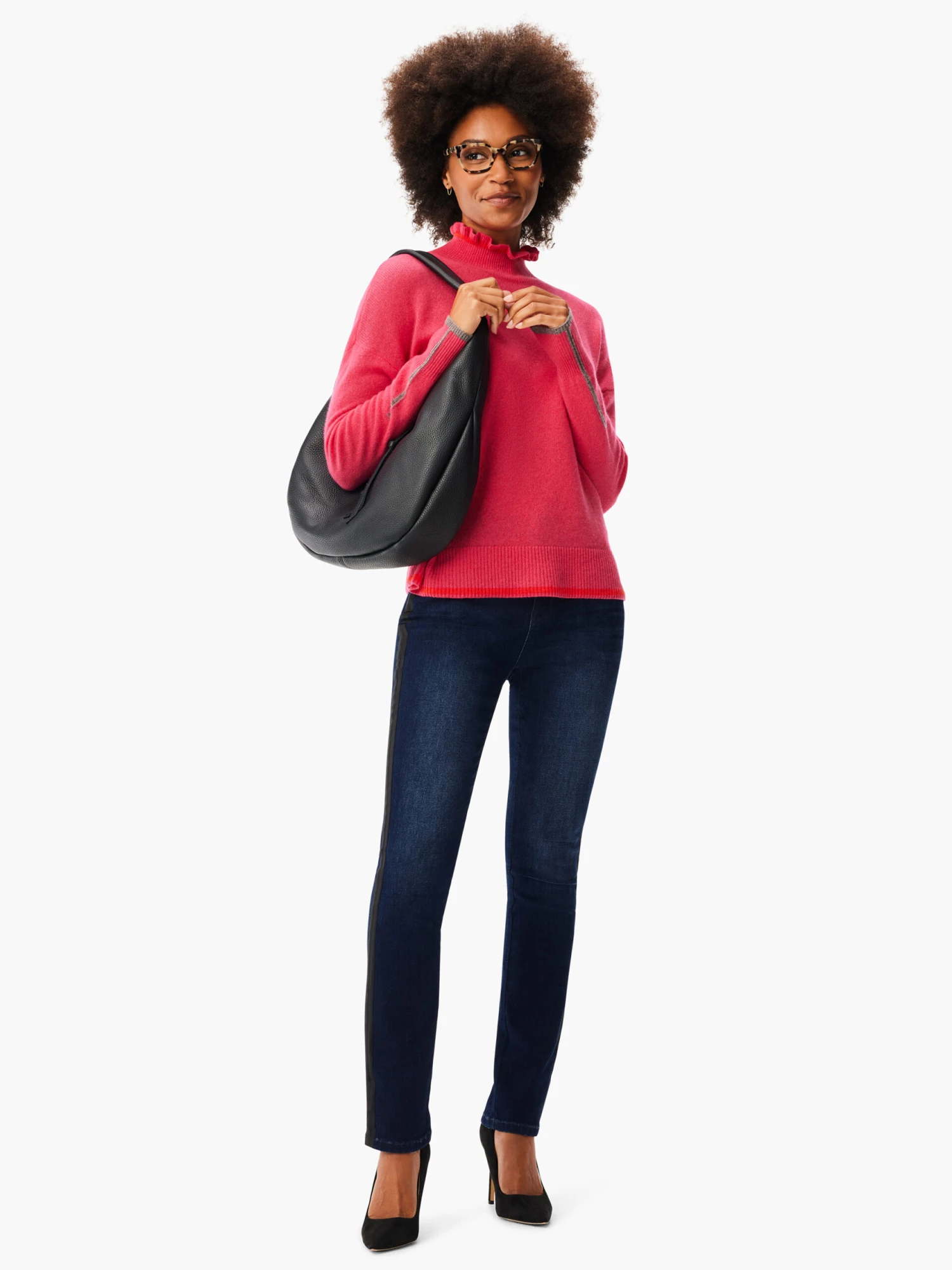 Ruffled Up Cashmere Turtleneck Sweater PINK MULTI 7 Ruffled Up Cashmere Turtleneck Sweater PINK MULTI - Image 5