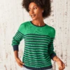 Striped Femme Sleeve Sweater GREEN MULTI -Varley Shop W231198GMIPRODUCT 01A