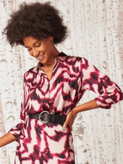 Blurred Ikat Shirt PINK MULTI